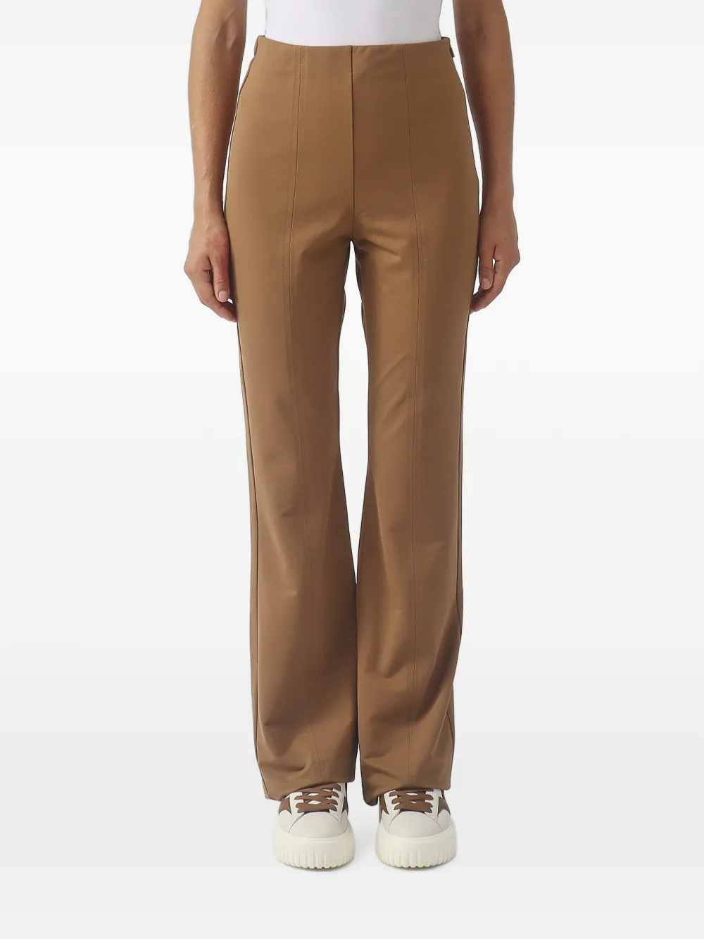 Max Mara Alabama seam-detail flared trousers - Marrone