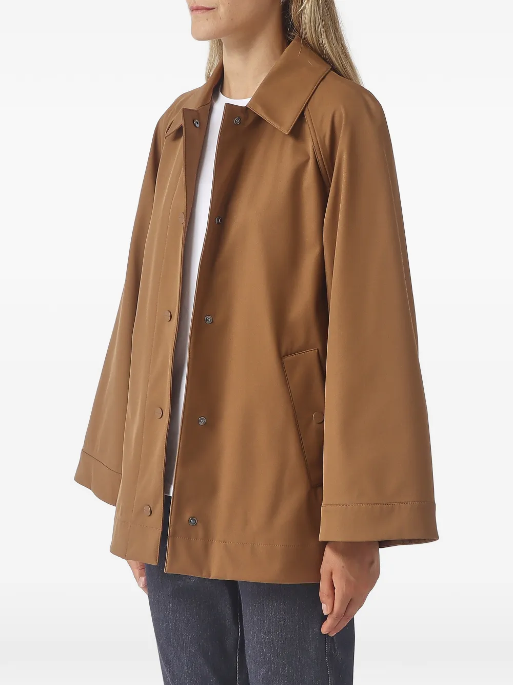 Max Mara Pepli jas met drukknopen en wijde mouwen Bruin