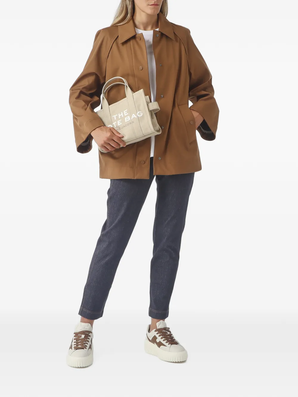 Max Mara Pepli jas met drukknopen en wijde mouwen Bruin