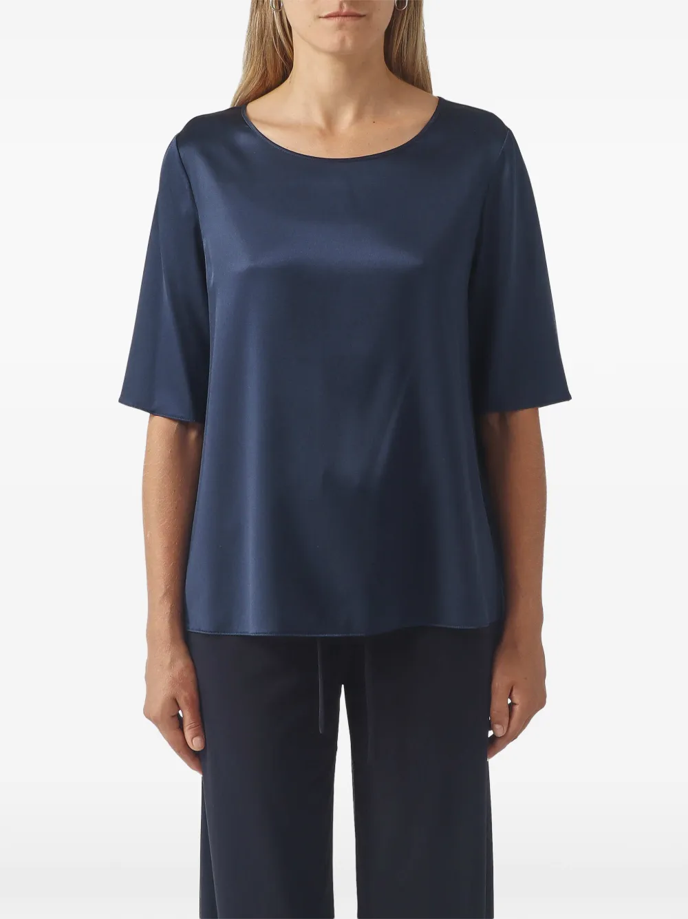 Max Mara Segale satin-finish short-sleeve top