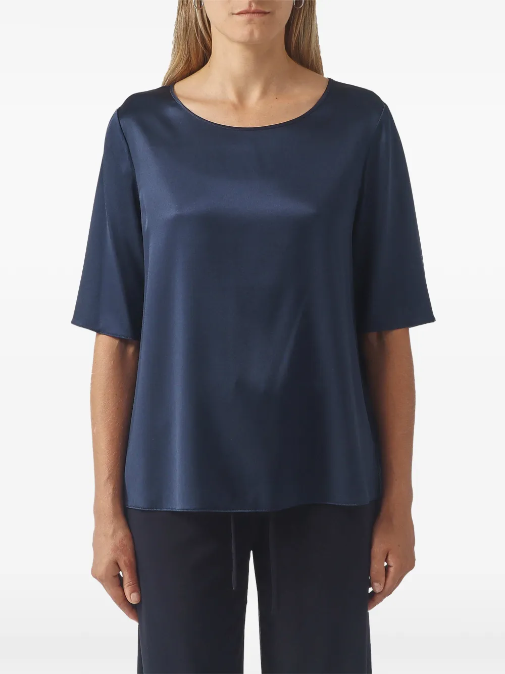 Max Mara Segale satin-finish short-sleeve top