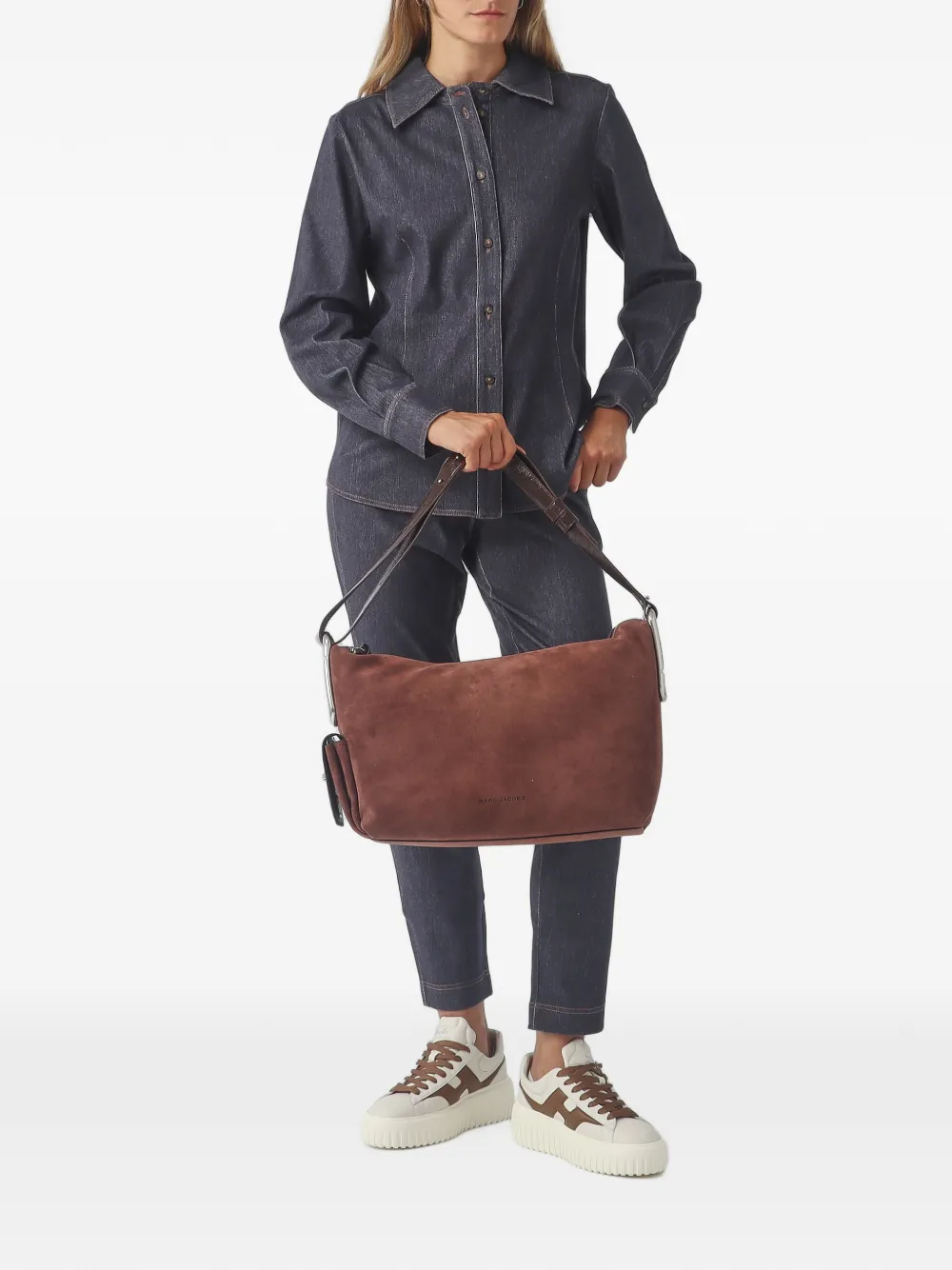 Max Mara Blouse met contrasterend stiksel Blauw