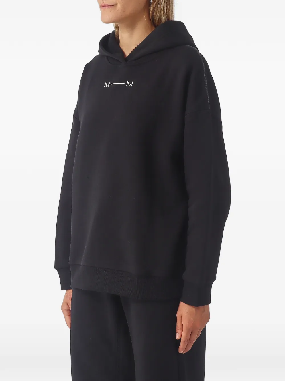Max Mara Jersey hoodie met logoprint Zwart