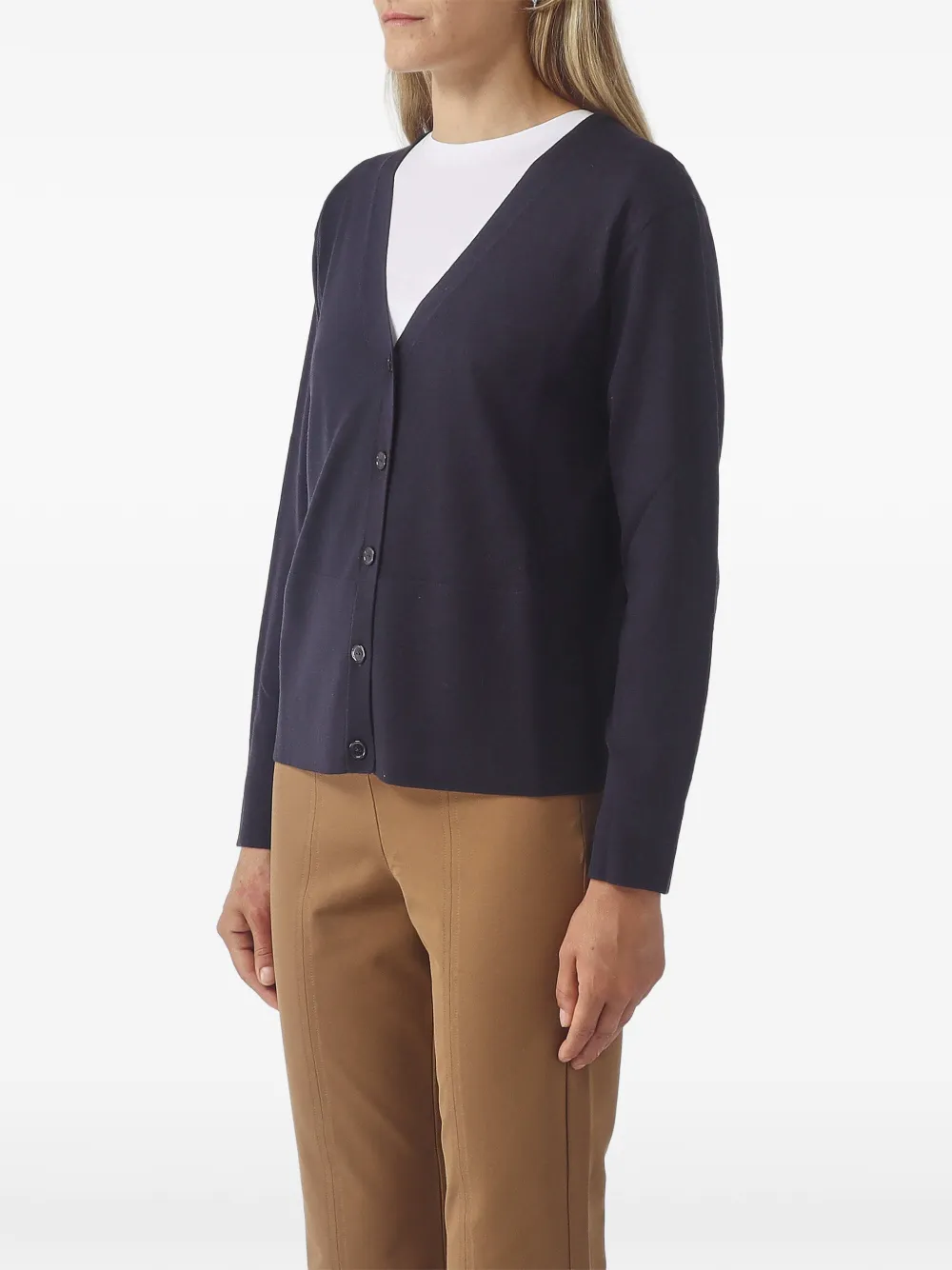 Max Mara Button-up vest met V-hals Blauw