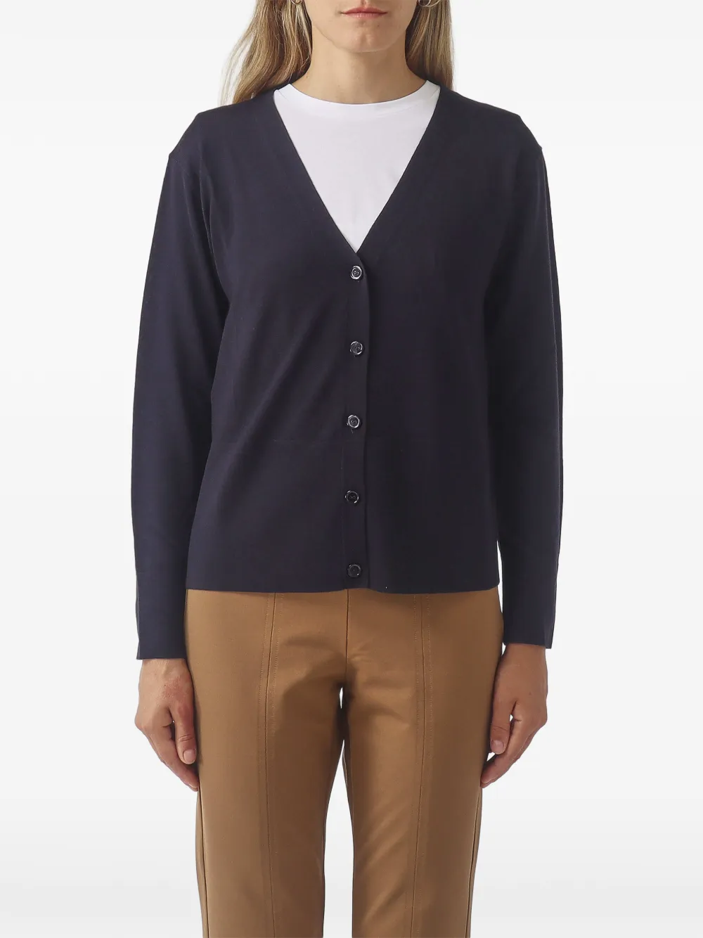 Max Mara V-neck button-up cardigan - Blu