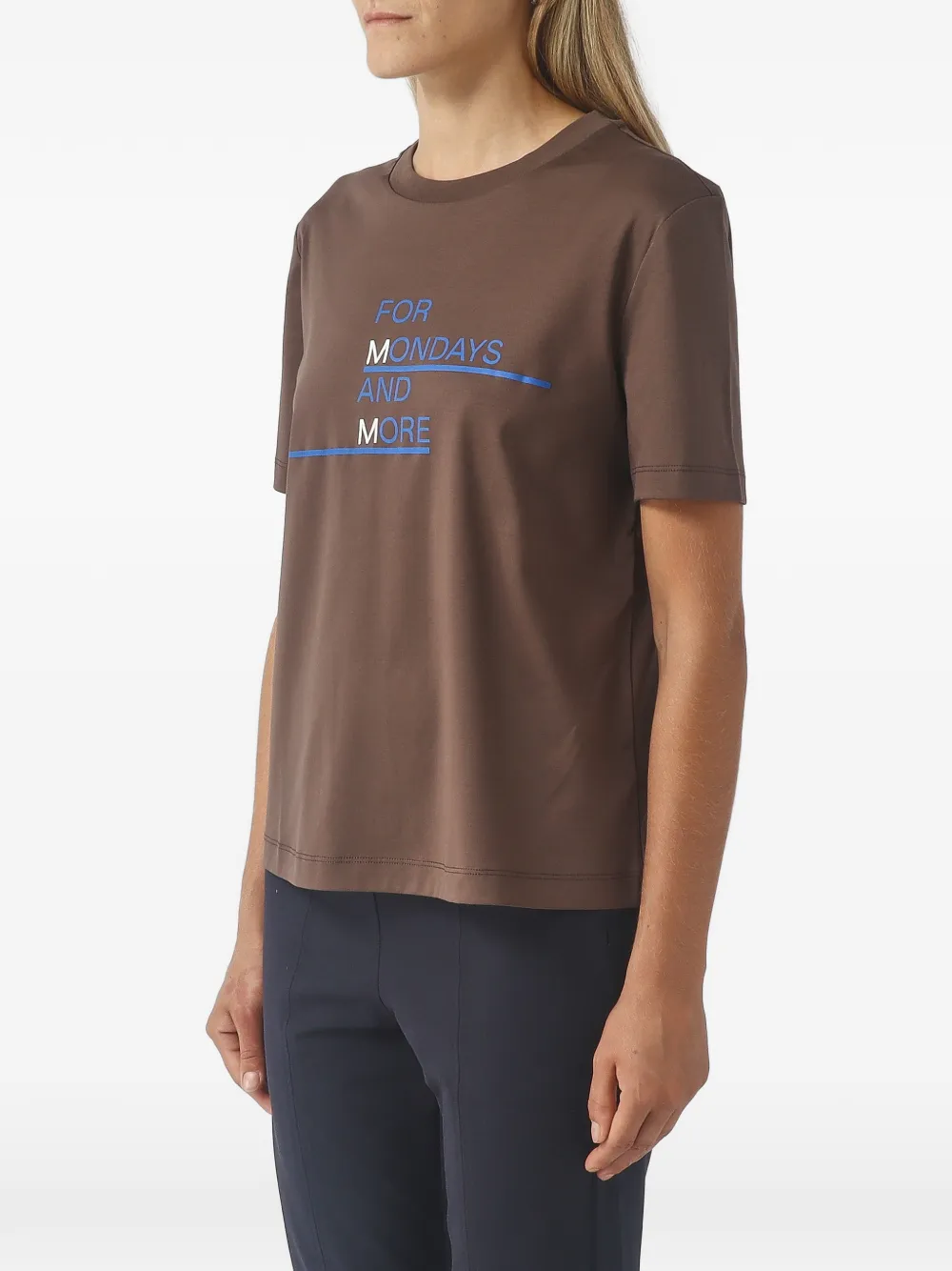 Max Mara Rollio T-shirt met tekst Bruin