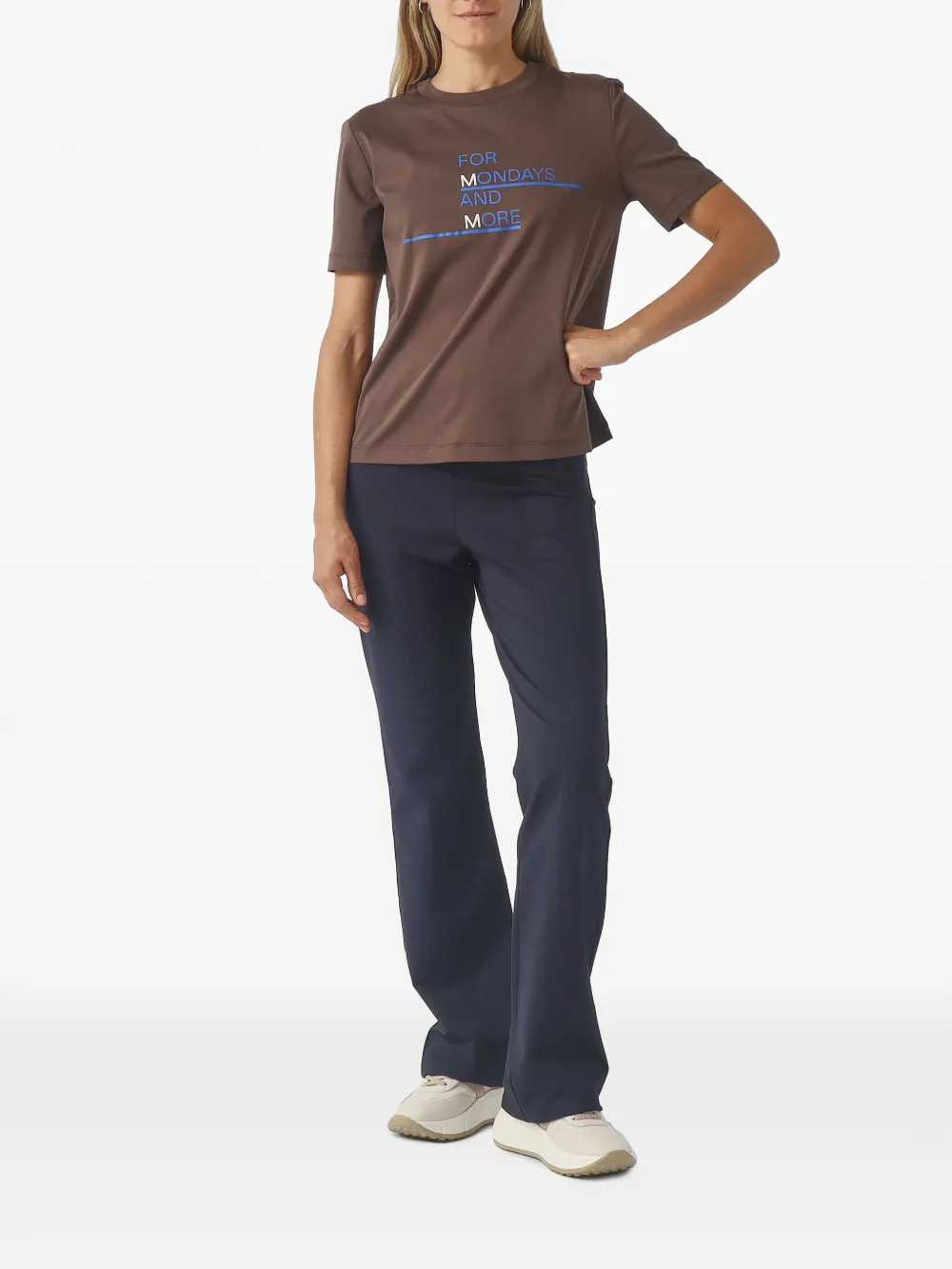 Max Mara Rollio T-shirt met tekst Bruin