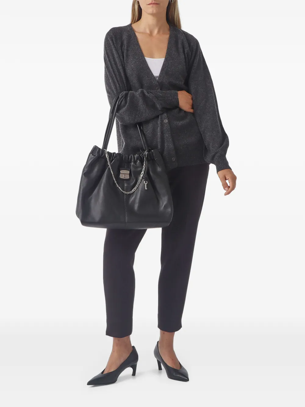 Max Mara V-neck button-up cardigan Grijs
