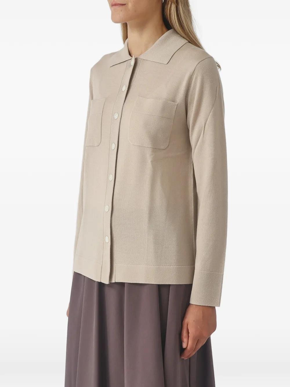 Max Mara Vest met borstzak en knopen Beige