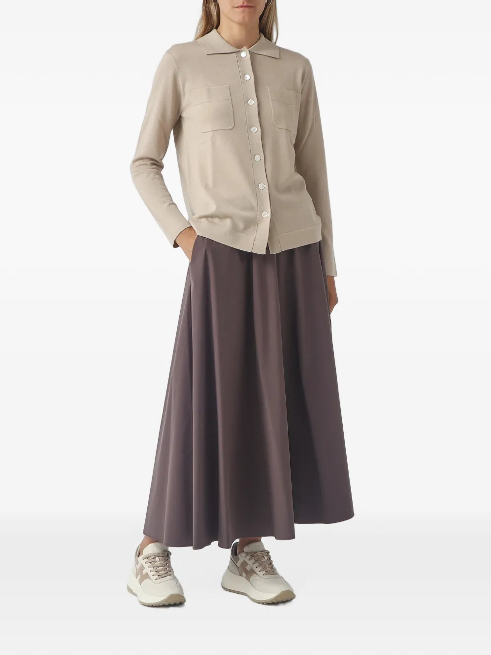 Max Mara Vest met borstzak en knopen Beige