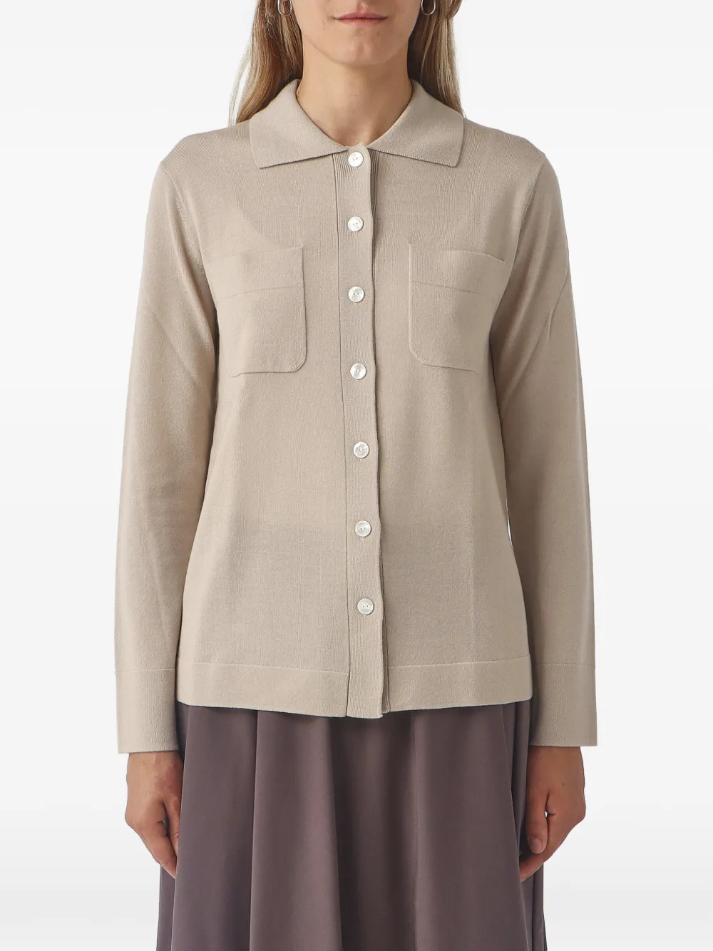 Max Mara button-up chest-pocket cardigan - Toni neutri