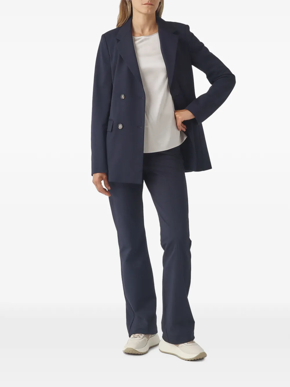 Max Mara Top met korte mouwen en satijnen afwerking Wit