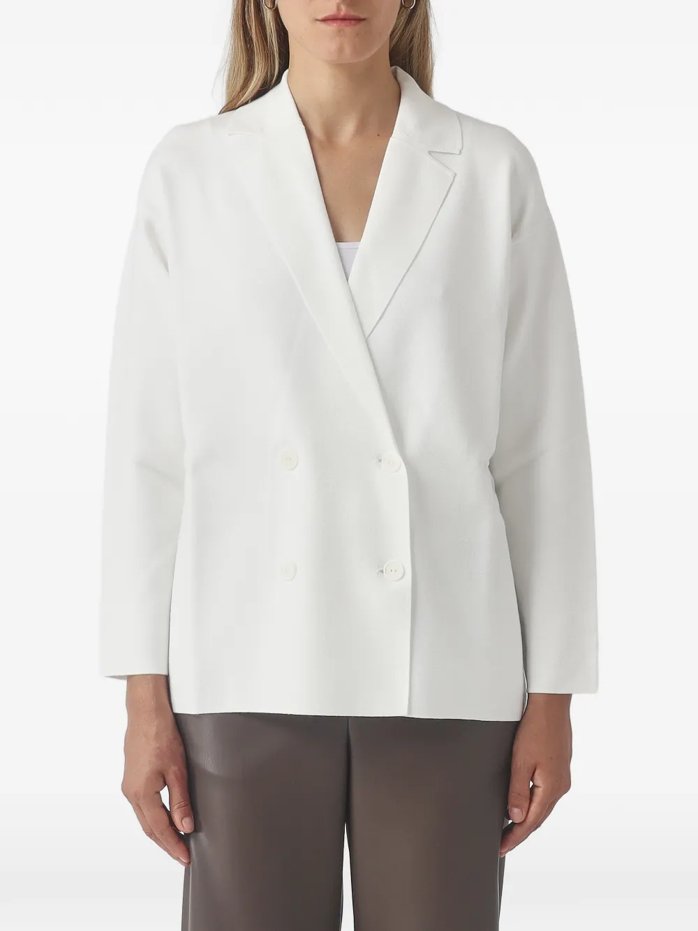 Max Mara double-breasted notched-lapels jacket - Bianco