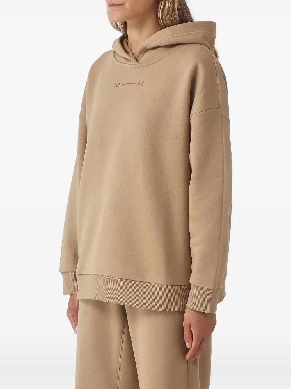 Max Mara logo-embroidered hoodie Beige