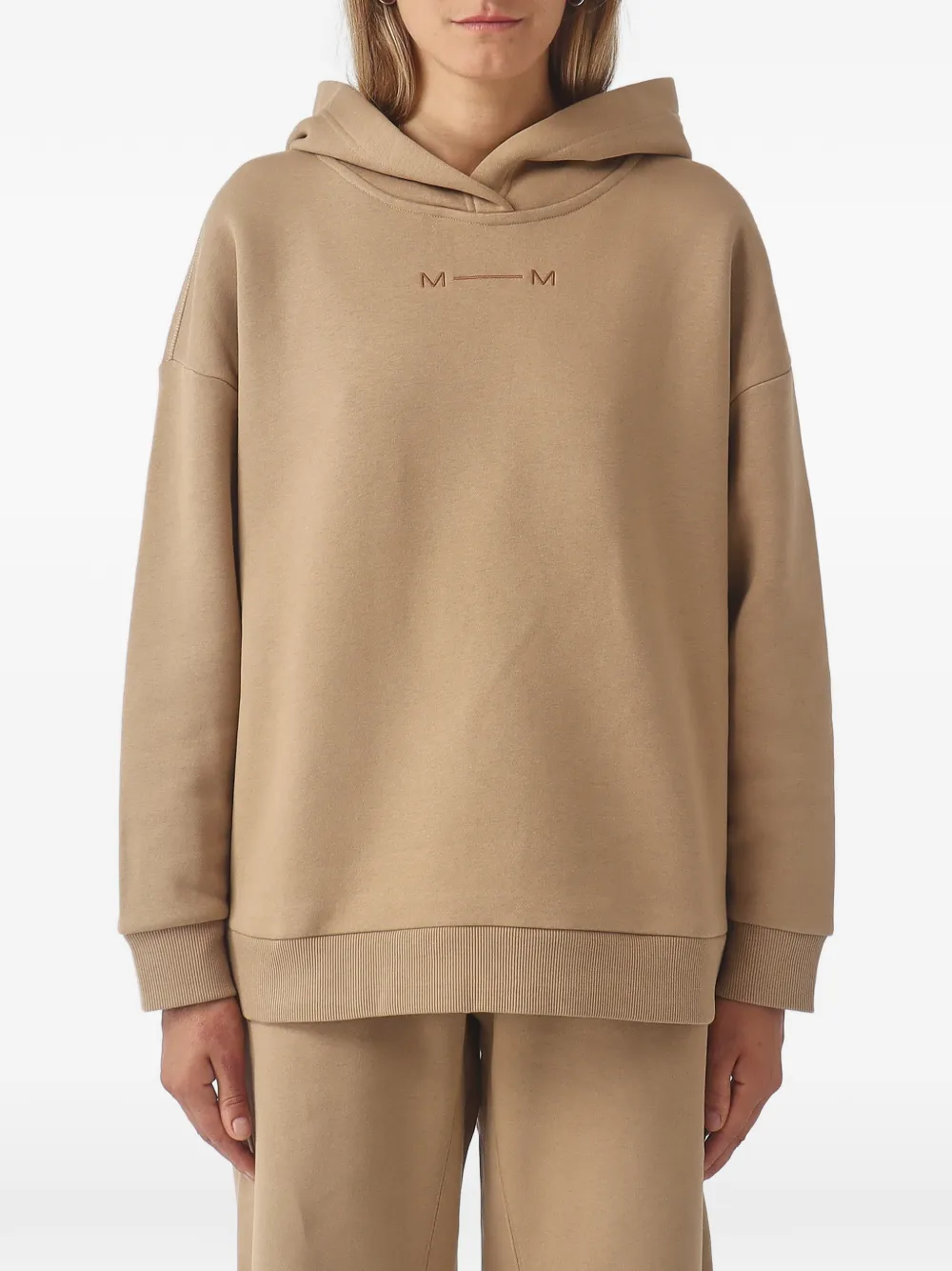 Max Mara logo-embroidered hoodie - Toni neutri