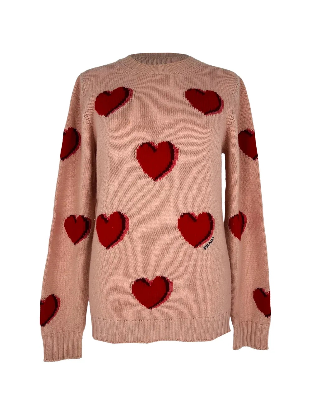 Prada Pre-Owned 2019 Heart knitted sweater - Rosa