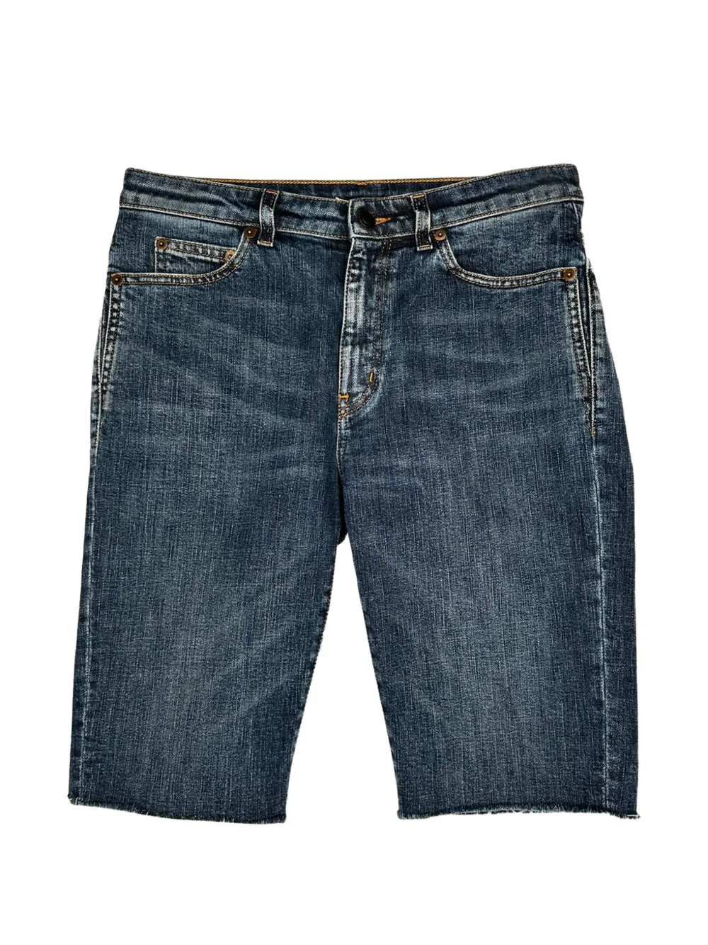 Saint Laurent Pre-Owned Cropped-hem shorts - Blu