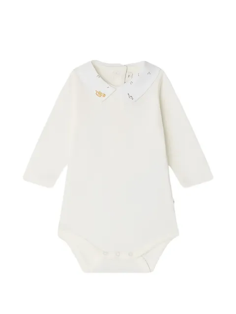Bonpoint Septembre trumpet-embroidered bodysuit