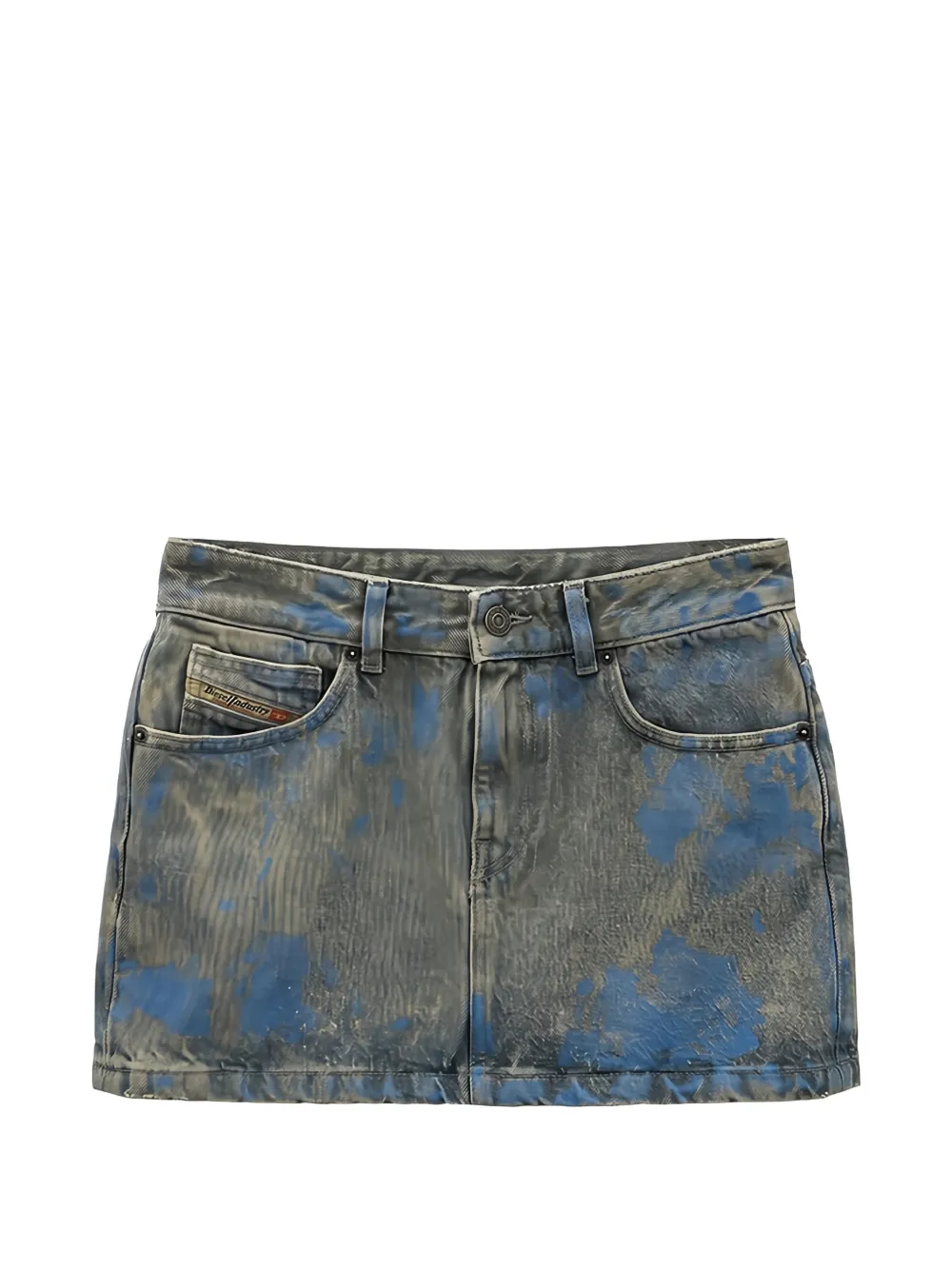 Diesel acid-wash denim mini skirt - Grigio