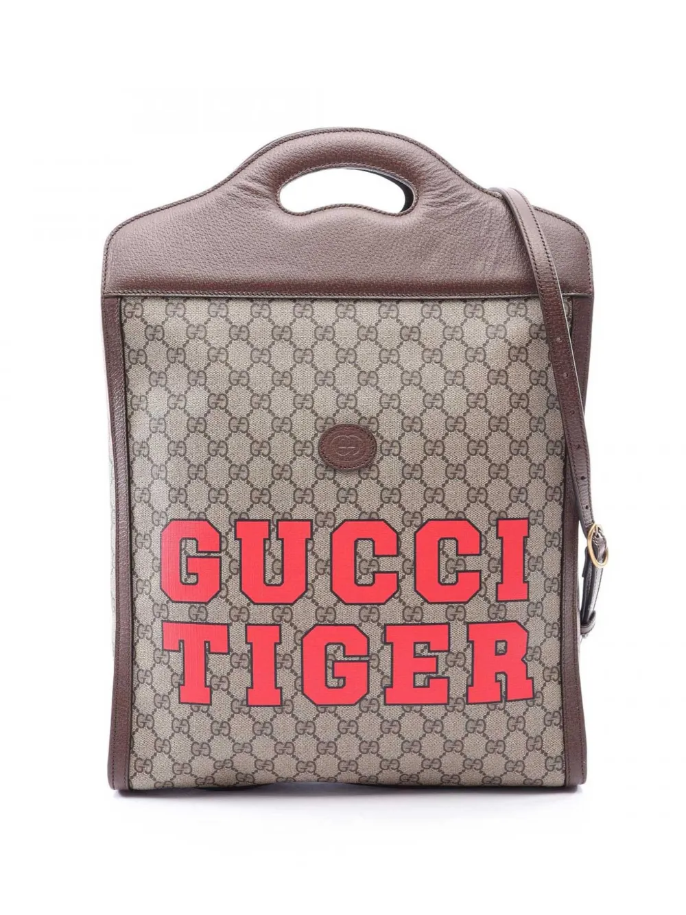 Gucci Pre-Owned 2016-2026 GG Supreme Web Tiger satchel - Toni neutri