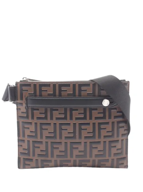 Fendi Pre-Owned 2010-2026 FF Embossed Leather 1974 crossbody bag