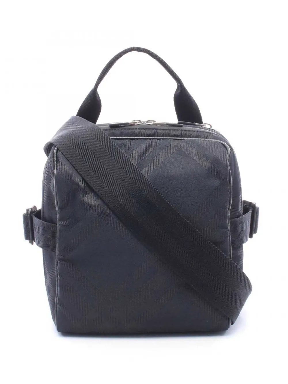 Burberry Pre-Owned 2000-2017 Nylon Checked satchel - Nero