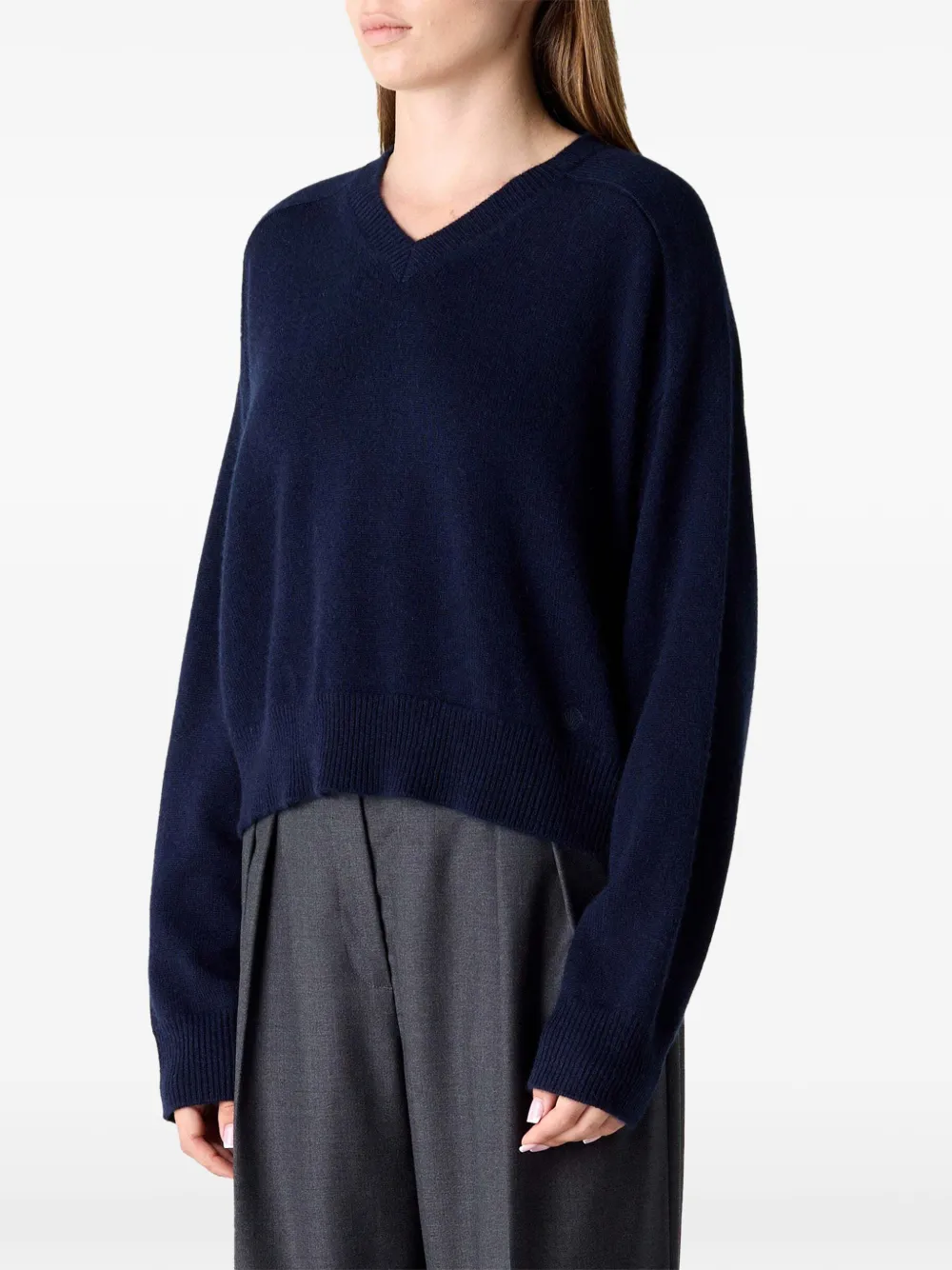 LouLou de Saison Anzor V-neck sweater Blauw