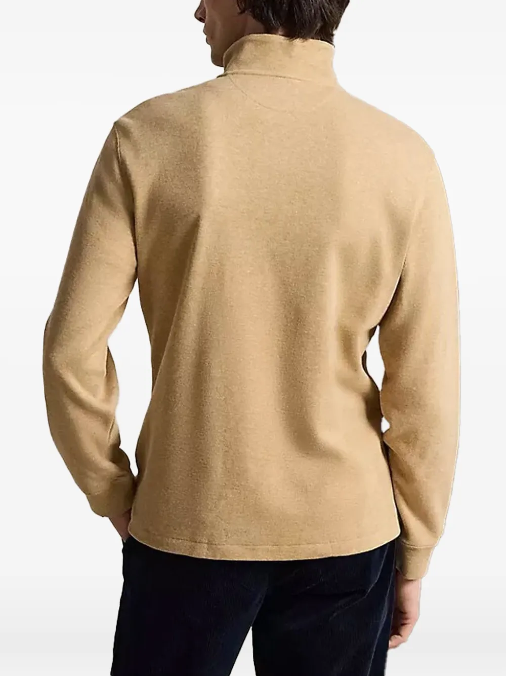 Polo Ralph Lauren Trui met geborduurd logo en kwartrits Beige