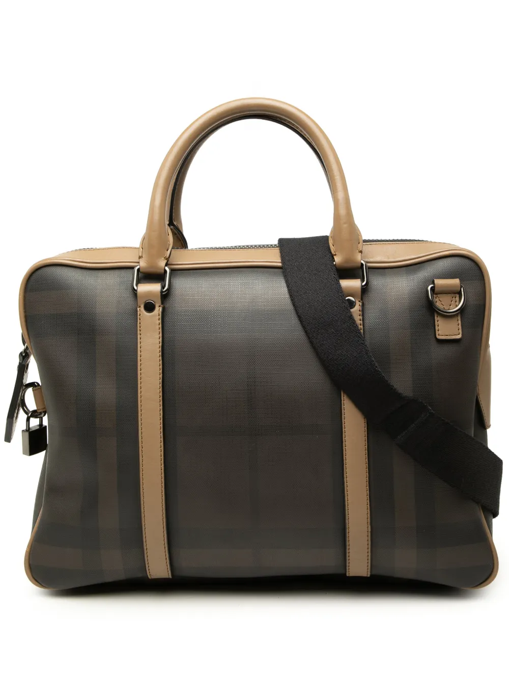 Burberry Pre-Owned 2000-2017 Smoke Check Coated Canvas Clinton business bag - Grigio