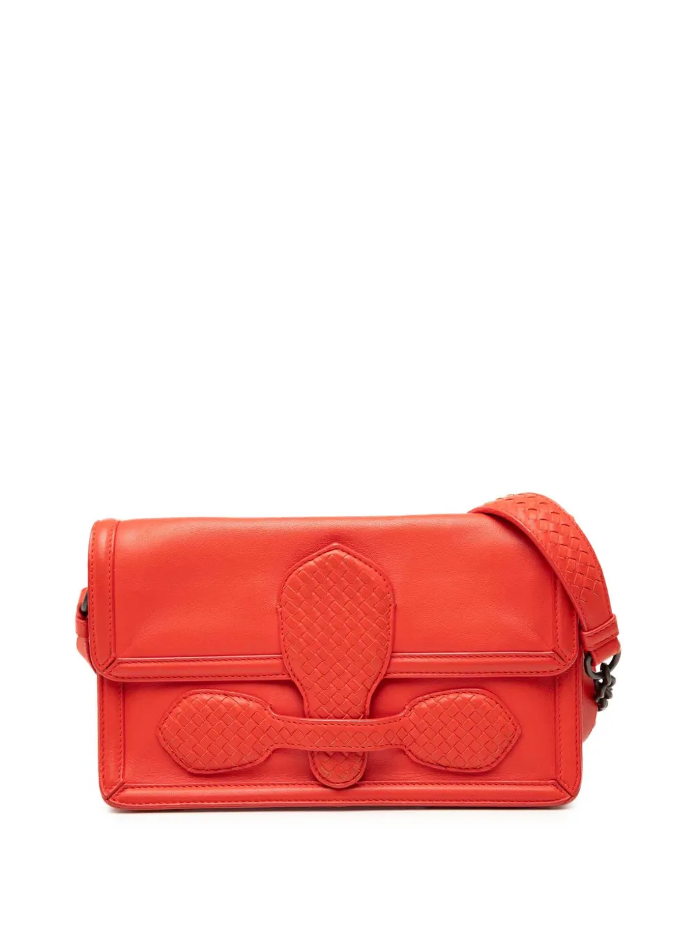 Bottega Veneta Pre-Owned 2012-2026 Intrecciato Trimmed Nappa Rialto shoulder bag - Arancione