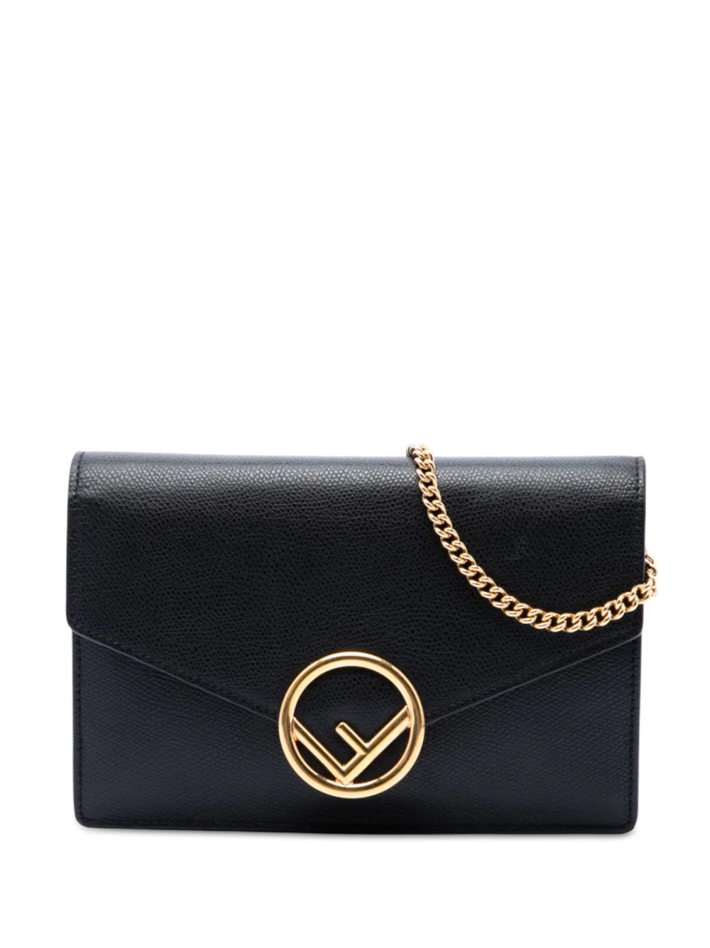 Fendi Pre-Owned 2010-2026 Leather F Is Fendi Envelope Wallet On Chain crossbody bag - Nero