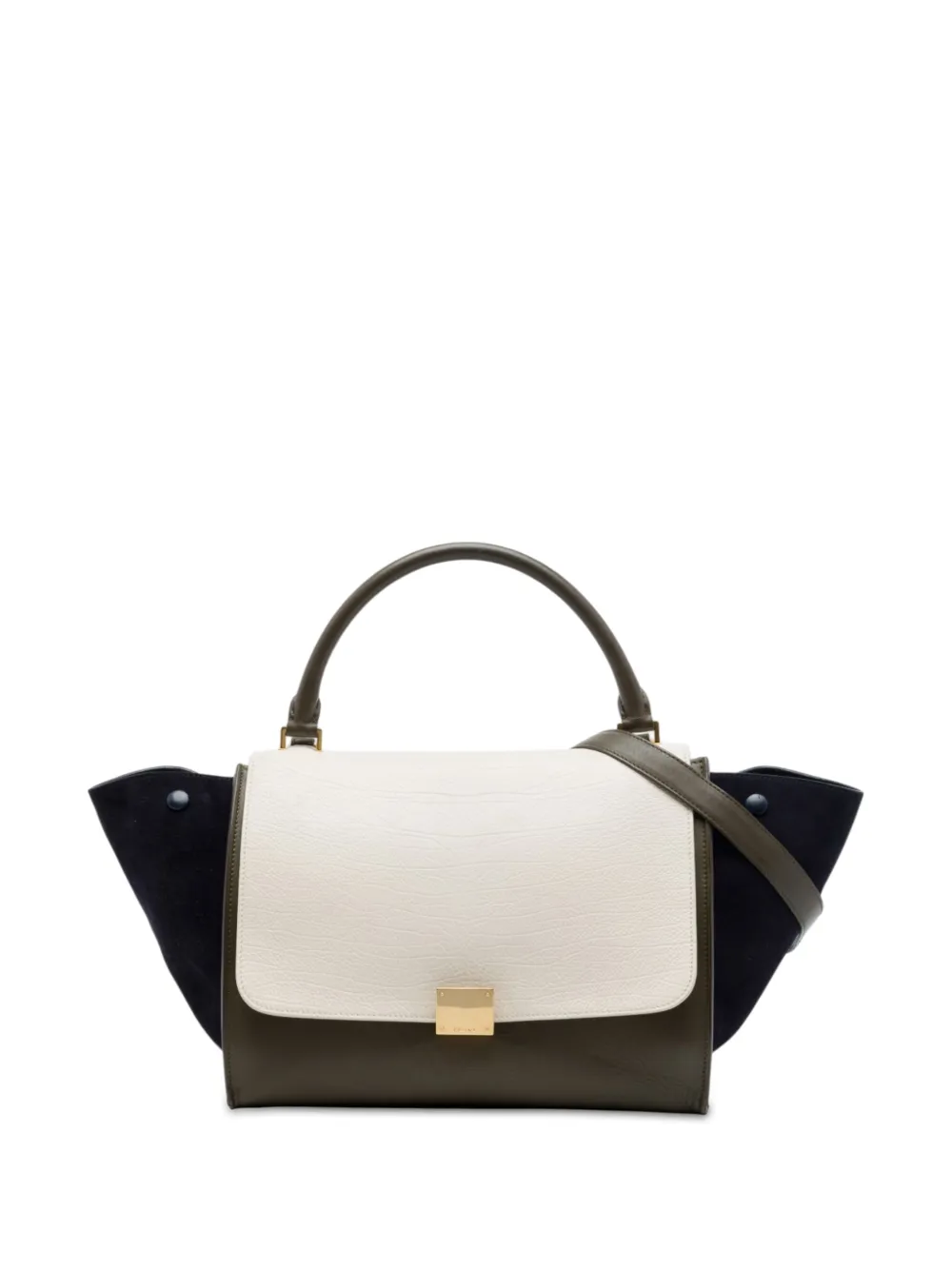 Celine Pre-Owned 2013 Medium Tricolor Leather Trapeze satchel - Marrone