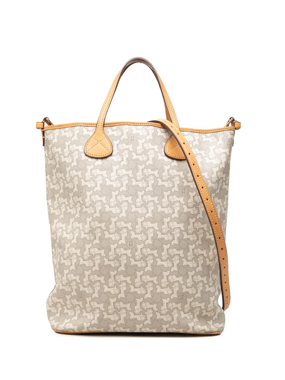 Celine Pre-Owned 2008 Horse Carriage Coated Canvas Convertible Tote satchel - Grigio