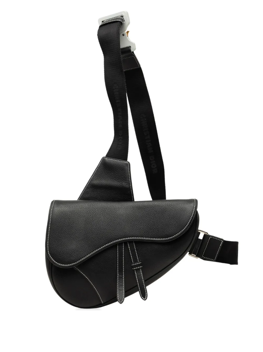 Christian Dior Pre-Owned 2022 Saddle Umhängetasche aus gekörntem Kalbsleder - Schwarz