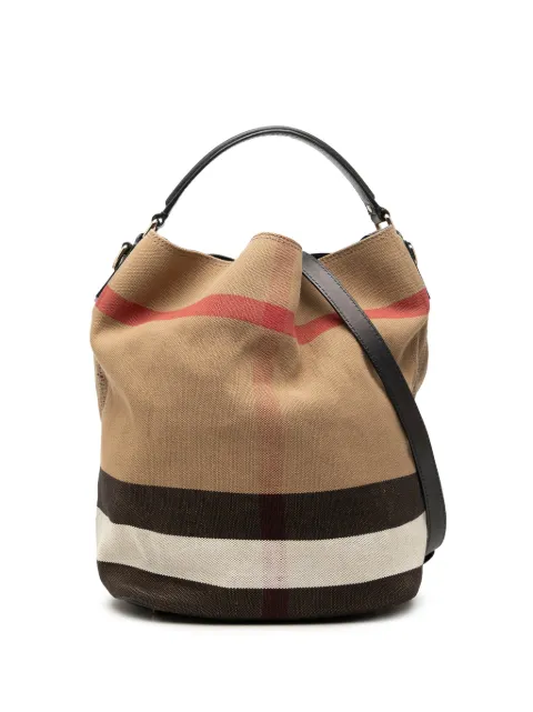 Burberry Pre-Owned 2015 House Check Canvas Ashby satchel