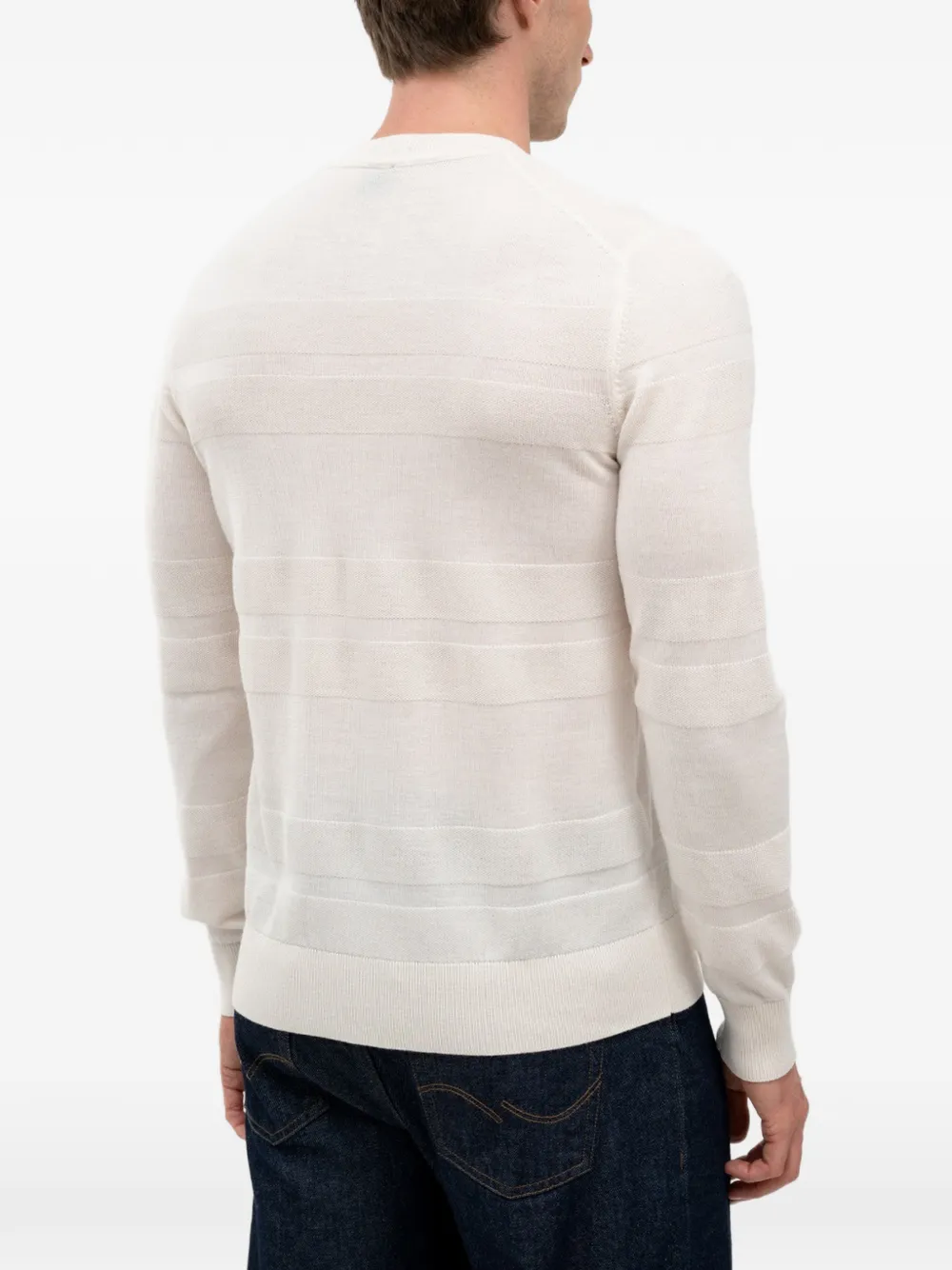 BOSS Gebreide trui met textuur Beige