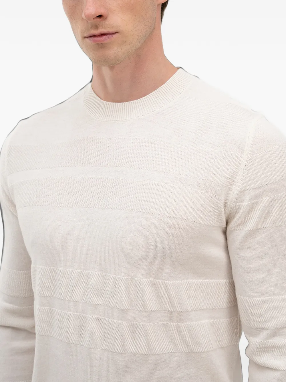 BOSS Gebreide trui met textuur Beige
