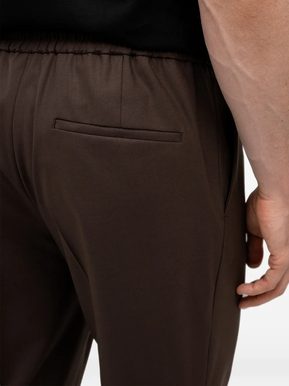 HUGO Slim-fit broek van een superflex wolblend Bruin