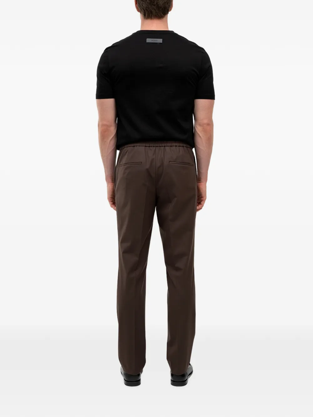 HUGO Slim-fit broek van een superflex wolblend Bruin