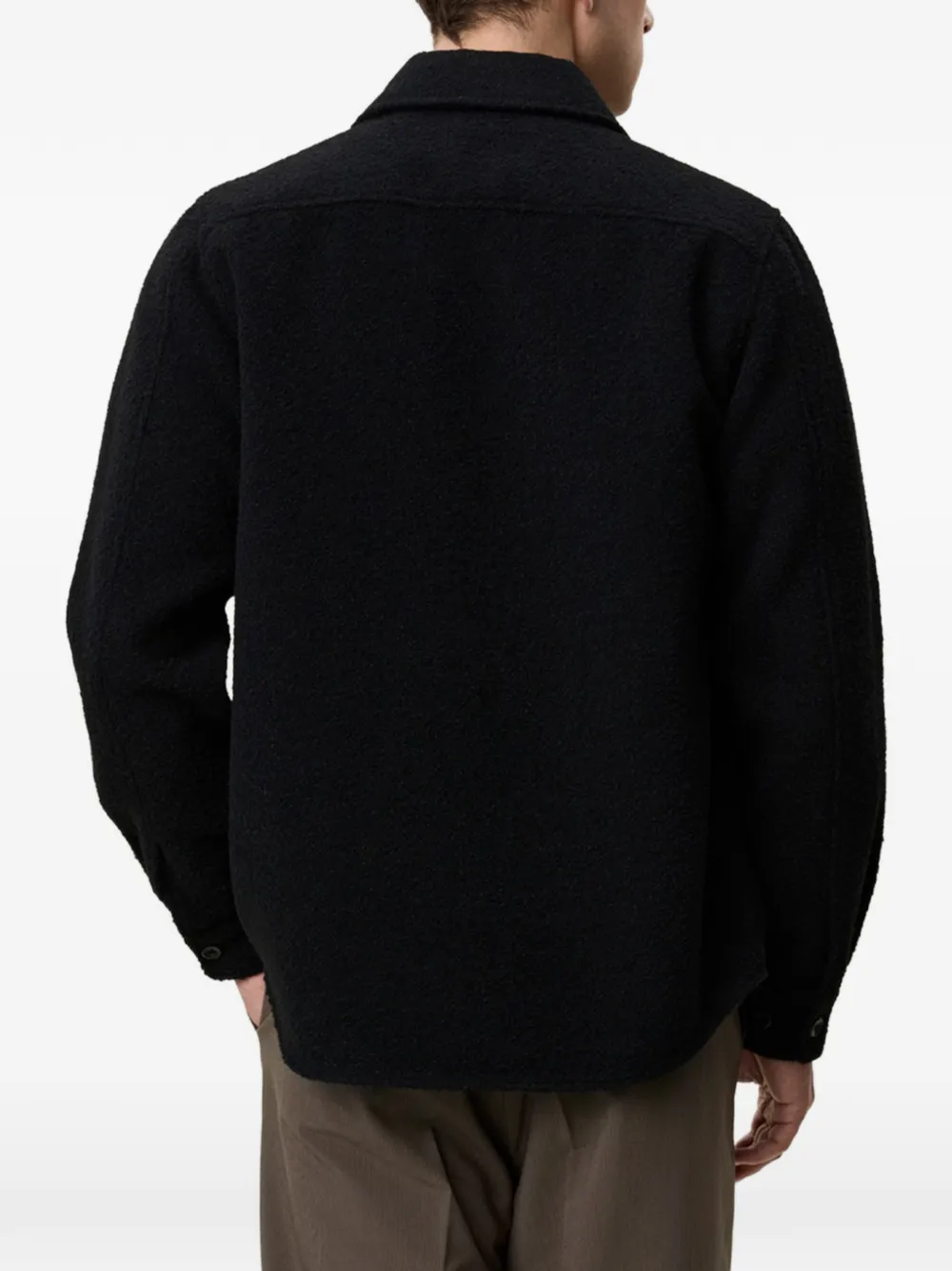 Les Deux Bouclé shirtjack met opgestikte zak Zwart