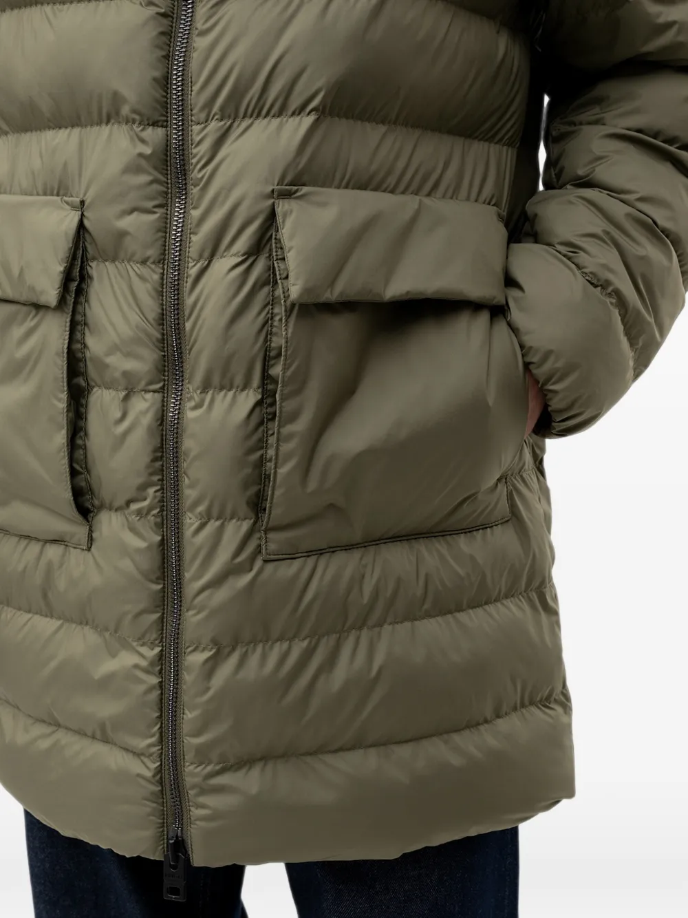 HUGO quilted hooded padded jacket Groen