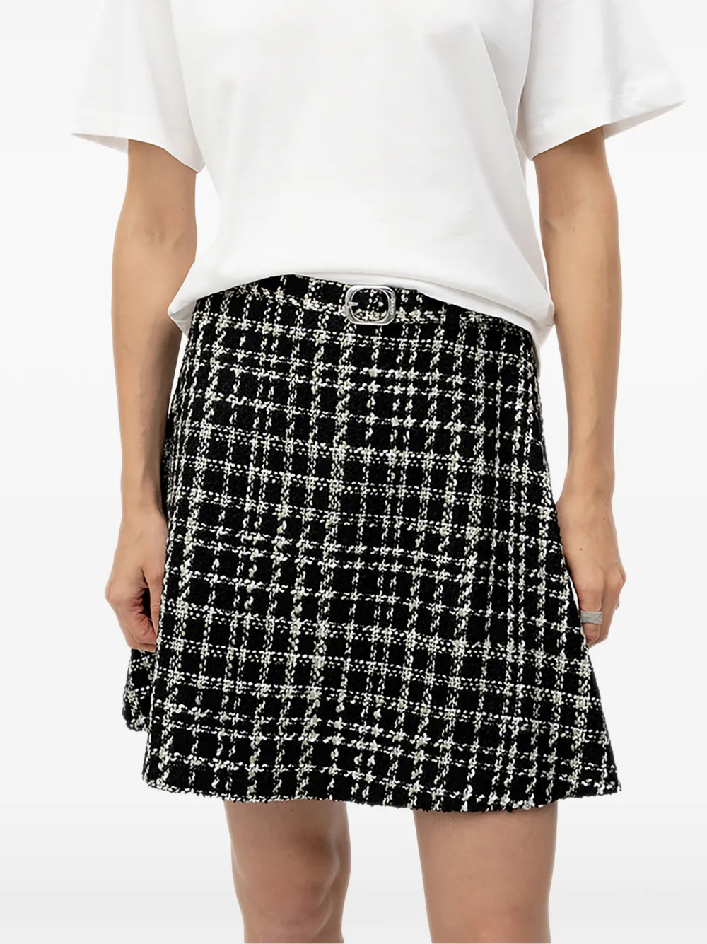 HUGO A-line miniskirt in checked bouclé