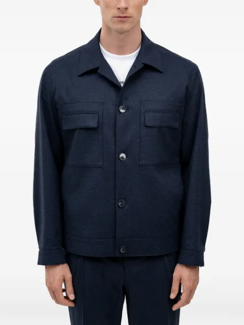 HUGO button-up patch-pocket overshirt