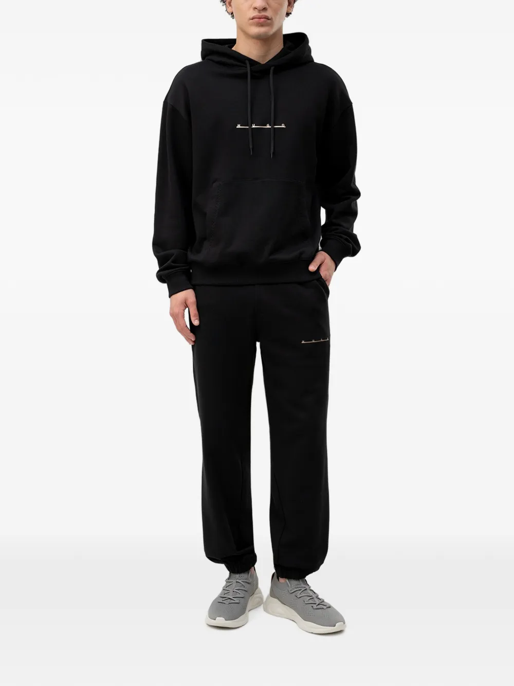 HUGO Hoodie met logoprint Zwart