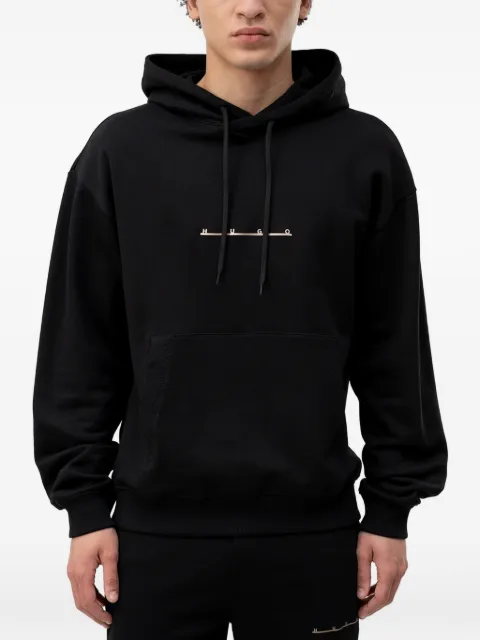 HUGO logo-print cotton-jersey hoodie