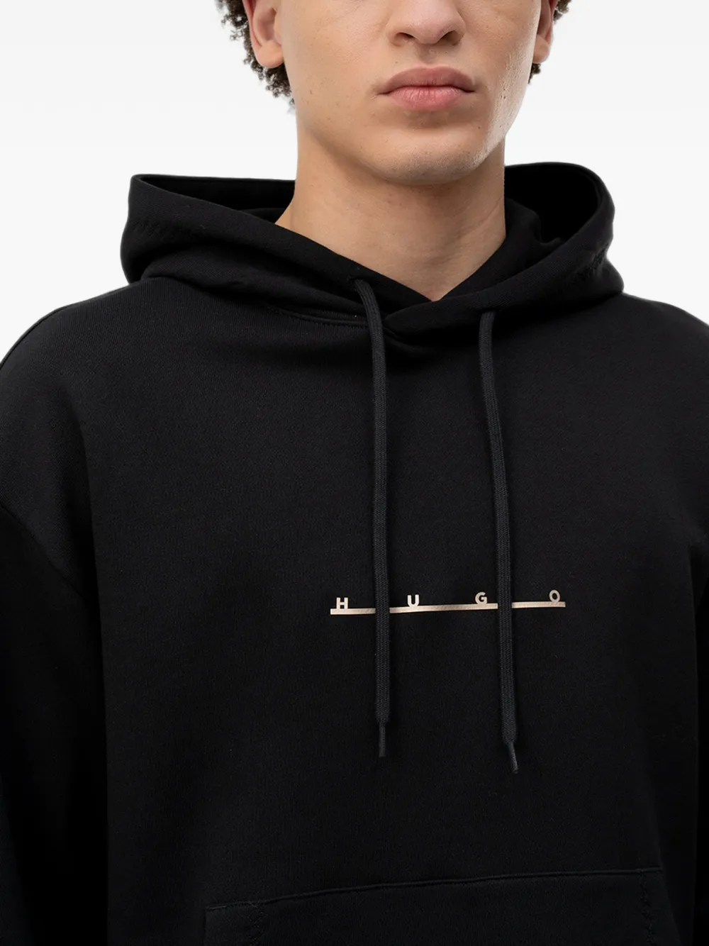 HUGO Hoodie met logoprint Zwart