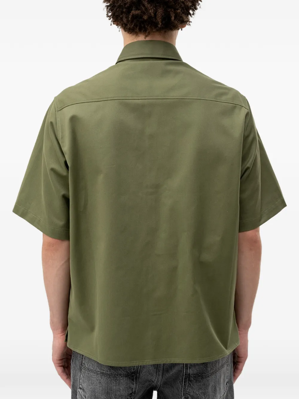 HUGO Overhemd met logopatch en korte mouwen Groen