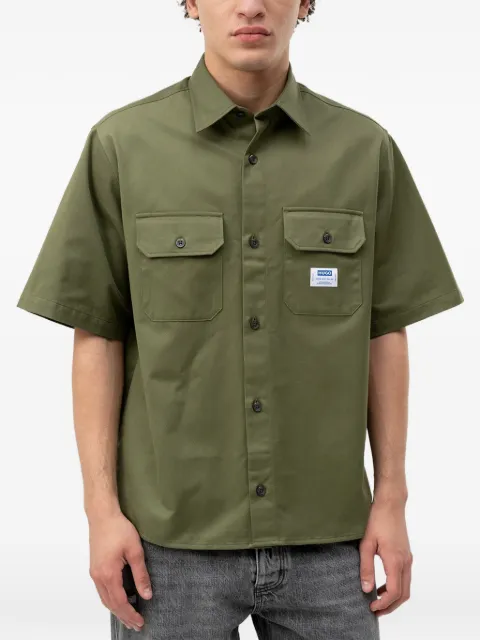 HUGO logo-patch short-sleeve shirt