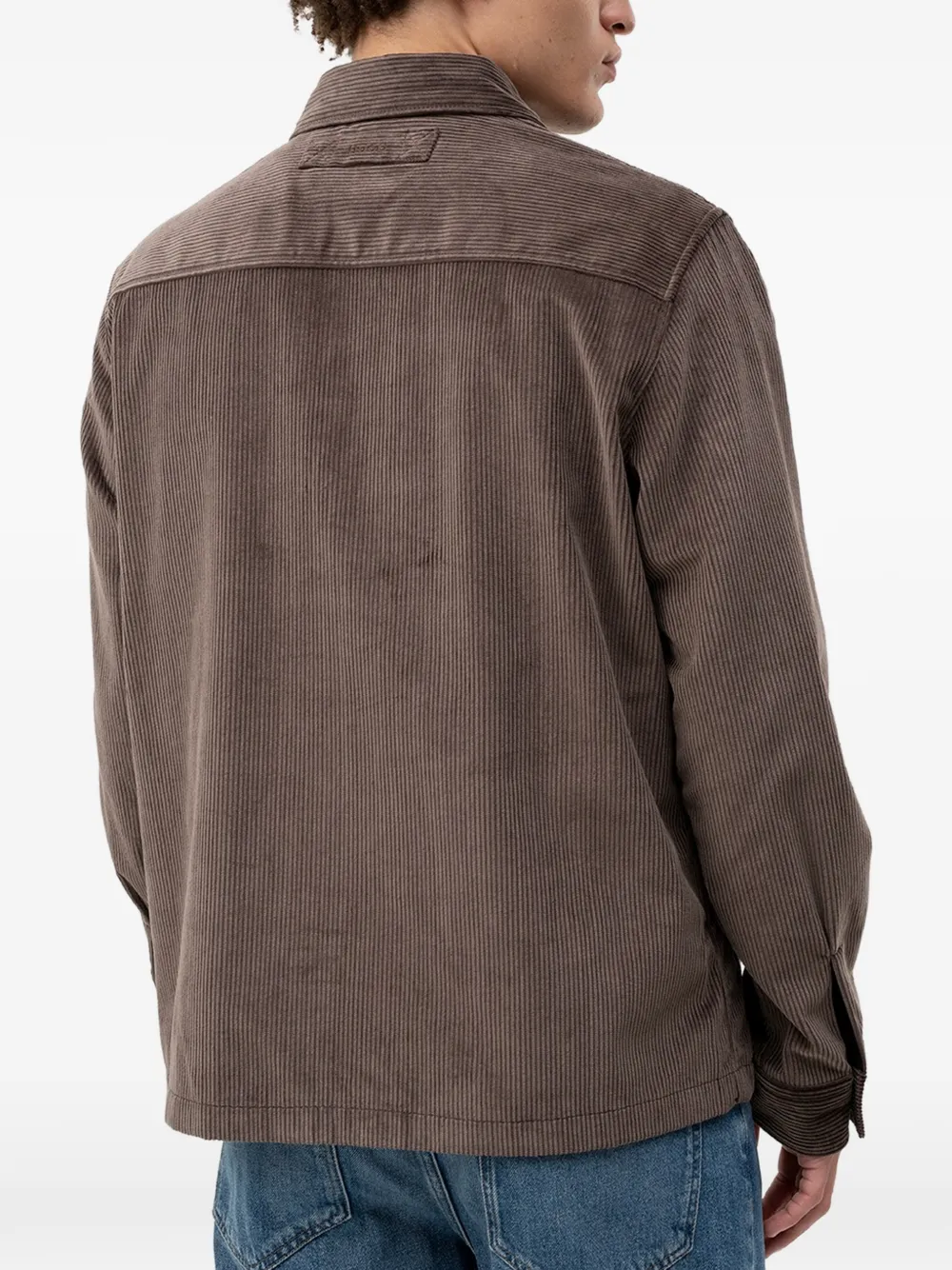 HUGO Oversized overhemd van katoenen ribfluweel Bruin