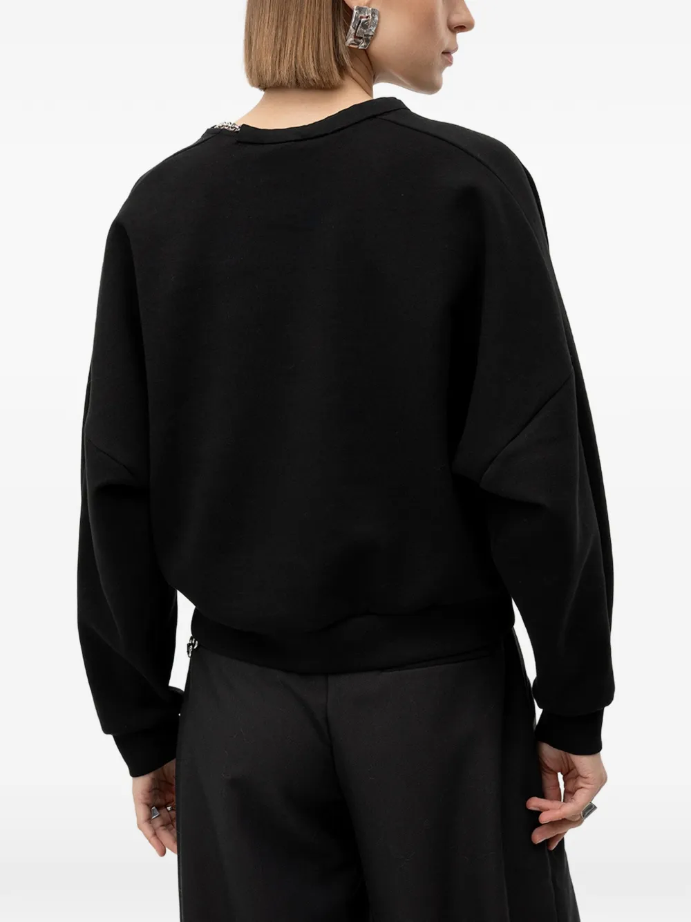 HUGO Sweater met kettingdetail Zwart